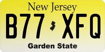 NJ license plate B77XFQ