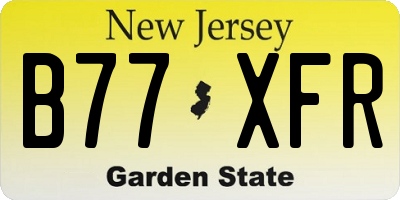 NJ license plate B77XFR