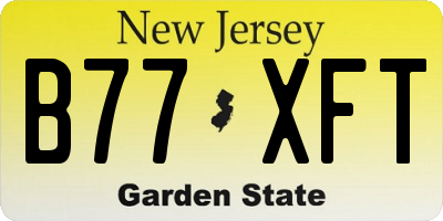 NJ license plate B77XFT