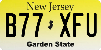 NJ license plate B77XFU