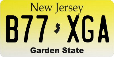 NJ license plate B77XGA