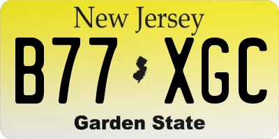 NJ license plate B77XGC