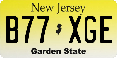 NJ license plate B77XGE