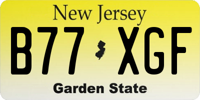 NJ license plate B77XGF