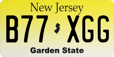 NJ license plate B77XGG