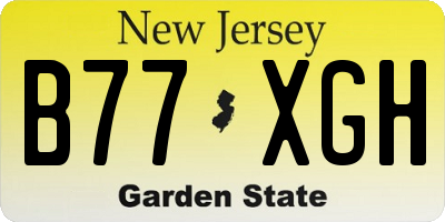 NJ license plate B77XGH