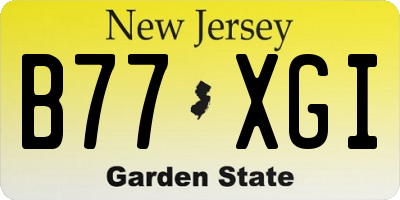 NJ license plate B77XGI