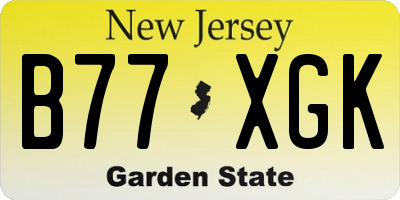 NJ license plate B77XGK
