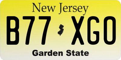 NJ license plate B77XGO
