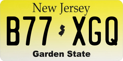 NJ license plate B77XGQ