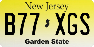 NJ license plate B77XGS