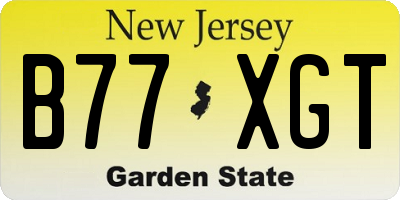 NJ license plate B77XGT