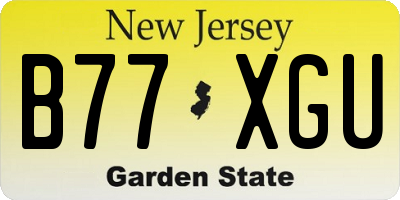 NJ license plate B77XGU