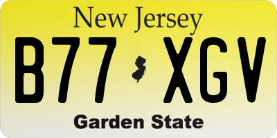NJ license plate B77XGV