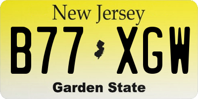NJ license plate B77XGW