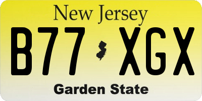 NJ license plate B77XGX