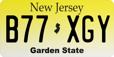 NJ license plate B77XGY