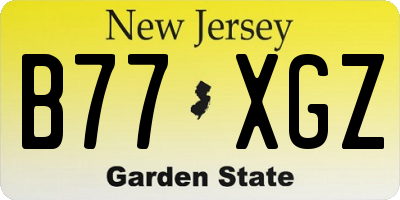 NJ license plate B77XGZ