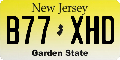 NJ license plate B77XHD