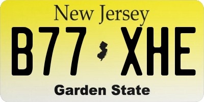 NJ license plate B77XHE