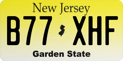 NJ license plate B77XHF