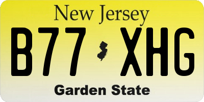 NJ license plate B77XHG