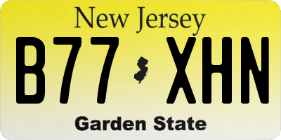 NJ license plate B77XHN