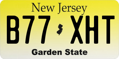 NJ license plate B77XHT