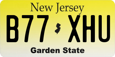 NJ license plate B77XHU