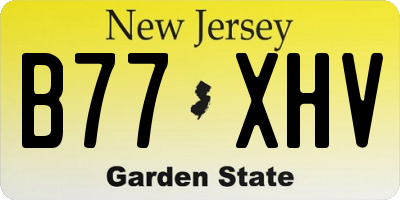 NJ license plate B77XHV
