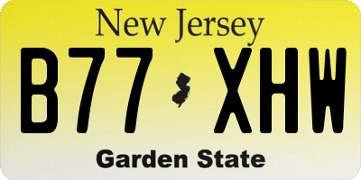NJ license plate B77XHW