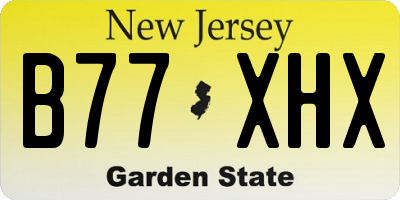 NJ license plate B77XHX