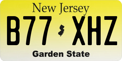 NJ license plate B77XHZ