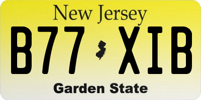 NJ license plate B77XIB
