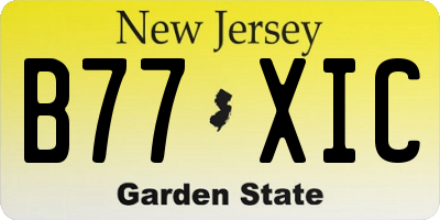 NJ license plate B77XIC