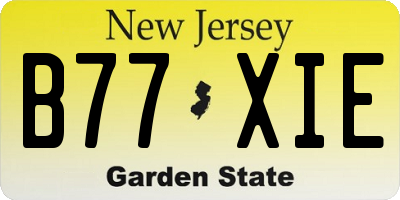 NJ license plate B77XIE