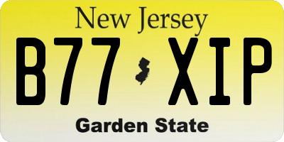 NJ license plate B77XIP