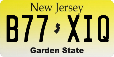 NJ license plate B77XIQ