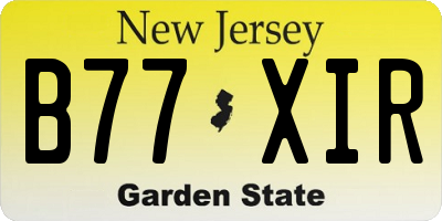 NJ license plate B77XIR
