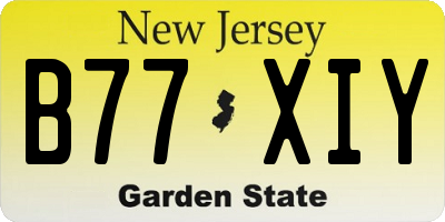 NJ license plate B77XIY