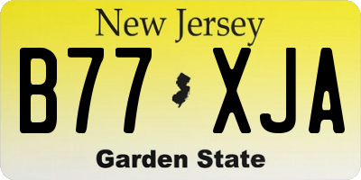 NJ license plate B77XJA