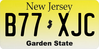 NJ license plate B77XJC