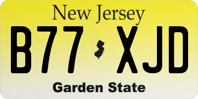 NJ license plate B77XJD