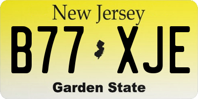 NJ license plate B77XJE