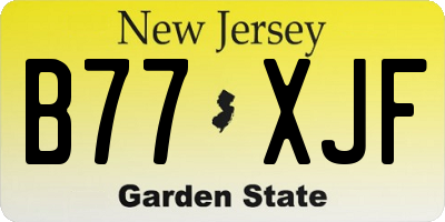NJ license plate B77XJF