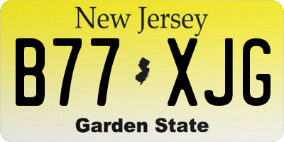 NJ license plate B77XJG
