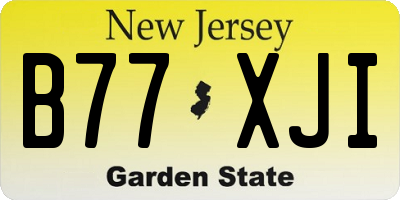 NJ license plate B77XJI