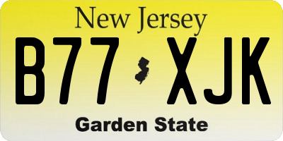 NJ license plate B77XJK