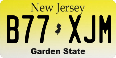 NJ license plate B77XJM