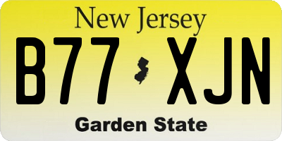 NJ license plate B77XJN